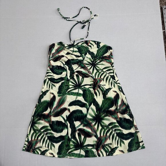 Andie Women's S Waikiki Coverup Swim Dress Stretchy Ivory Palm NWT 9557 - Picture 7 of 16